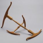 Two wooden niddy-noddies