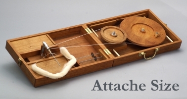 Attache size charkha wheel from Bosworth Spindles